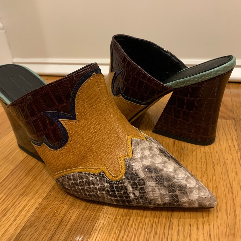 ASOS Western Block Mule Printed Heels